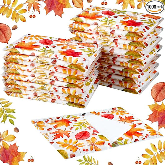 PerKoop 100 Packs Travel Size Tissues Disposable Pocket Facial Tissues Bulk for Travel Wedding Guest School Wallet Purse Home Supplies, 1000 Sheets 3 Ply(Fall Leaf)