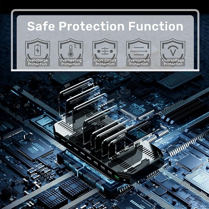 Multi USB Charging Station for Multiple Devices, 60W 10 Ports Multi Charger Station with QC3.0 Port & Adjustable Dividers Compatible with Tablets, Smartphones