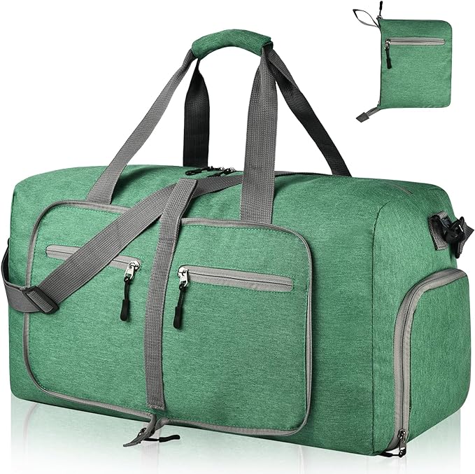 Dimayar 115L Travel Duffle Bag for Men Women - Foldable Duffel Bag with Shoes Compartment - Overnight Bags Waterproof & Tear Resistant(Forest Green)