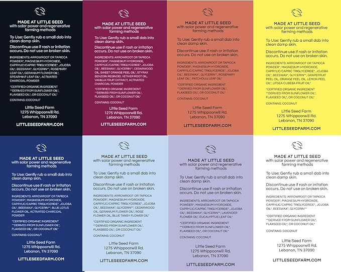 Little Seed Farm - Deodorant Cream Samples, 8 Pack - All Scents