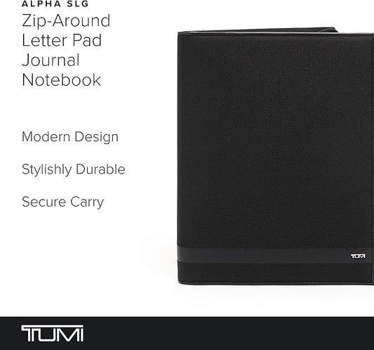 TUMI - Alpha Zip-Around Letter Pad - Ballistic Nylon Material - Durable Letter Pad Notebook Case - 13.3" X 10.3" X 1.0" - Black