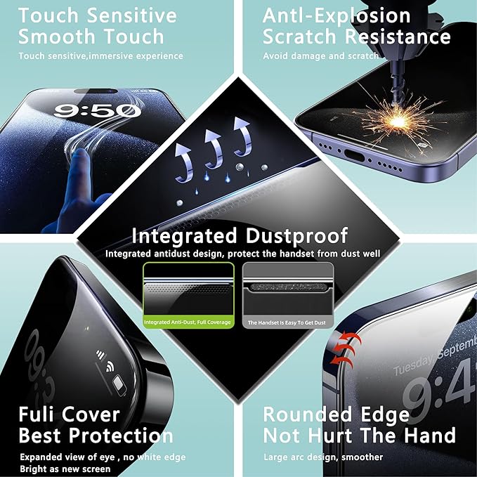 2 Pack Screen Protector Tempered Glass for iPhone 11 Pro and iPhone XS/X 5.8-Inch, Auto Dust Removal, No Bubbles, High Definition Clear, Easy Installation