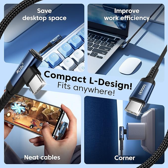 USB C Cable [2Pack, 6.6ft] 240W Fast Charging Type C Cord, Nylon Braided USB 2.0 Cable for iPhone 17 16 15 Pro Plus Pro Max Air, iPad Pro, Samsung Galaxy S24 S23, Switch, MacBook Pro, Pixel