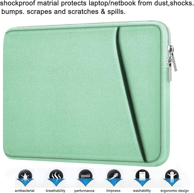 Askuko Laptop Case 14 inch, Shockproof Protective Computer Cover, Durable Carrying Bag Laptop Sleeve Compatible with 14"" MacBook Air/Pro HP Asus Lenovo Notebook, Light Blue