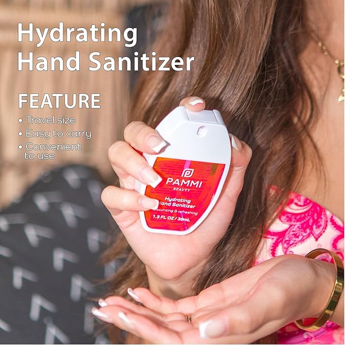 PAMMI Hand Sanitizer Spray Travel Size - Mini Scented Hand Sanitizer Spray Quicky Dry, Pocket Scented Hand Saniztier - 600-Sprays (2 Packs (Raspberry Lychee))