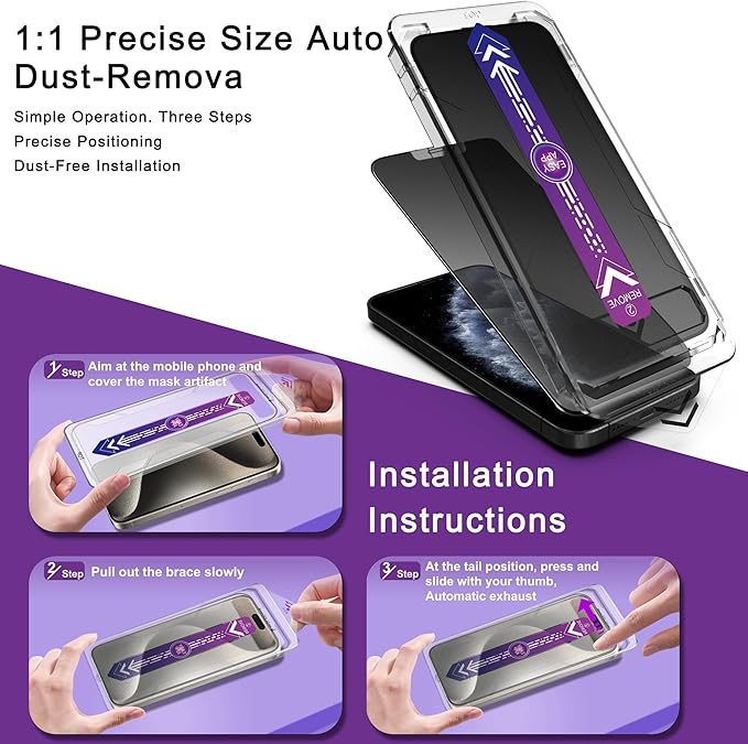 CHISHA 2-Pack Matte Privacy Screen Protector for iPhone 11 Pro and iPhone XS and iPhone X 5.8-Inch, Auto Dust Removal, No Bubbles,Anti-Spy Tempered Glass Film, Easy Installation