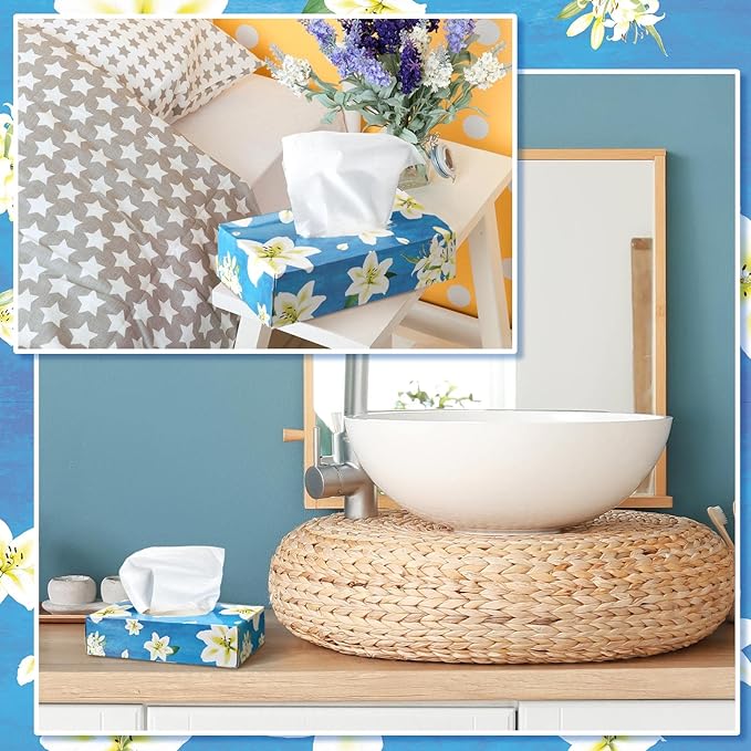 Yinder 12 Packs Facial Tissue Box 1560 Sheets Soft Facial Tissue Box for Fall Halloween Christmas 2 Ply 130 Sheets Disposable Travel Tissues Bulk for Car Household Kitchen(Beautiful Lily)