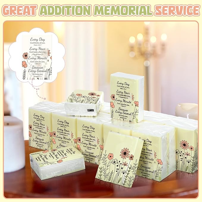 Ctosree 50 Pack Pocket Tissues Travel Packs Bulk 500 Sheet Small Tissues Pocket Packs 3 Ply Mini Travel Size Individual(Wild Flower)