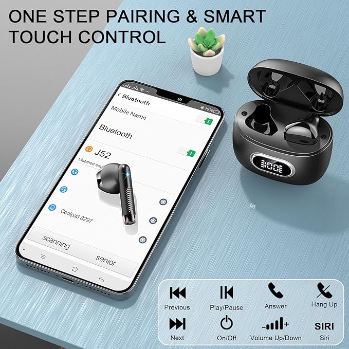 Language Translator Earbuds Real Time, AI Translation Earbuds Real Time with 164 Languages & 5 Modes, 3-in-1 Bluetooth 5.4 Translator Device, 42H Translatior Headphones Business, Learning Black