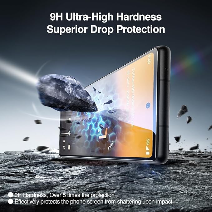 SMARTDEVIL [3+3 Pack for Google Pixel 6 Screen Protector with Camera Lens Protector, Finger Print Reader Compatible, Fast & Easy Installation, Clear 9H Tempered Glass Film, Alignment Frame