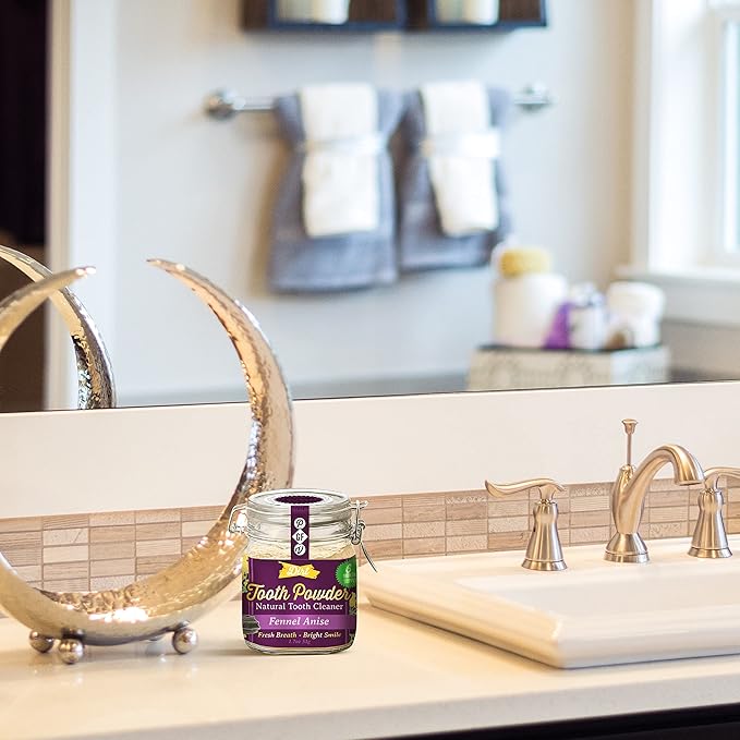 The Dirt - Remineralizing Tooth Powder, Natural Fluoride-Free Teeth Whitening Powder with Hydroxyapatite, Flouride & Gluten Free, Organic Vegan (Fennel Anise, 51g: 6 Month Supply)