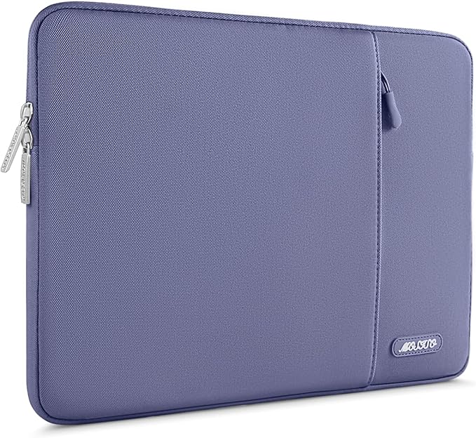 MOSISO Laptop Case 16 inch, 15-15.6 inch Laptop Sleeve Compatible with MacBook Pro 16 M4 M3 M2 M1, HP Acer Dell Lenovo ASUS Notebook, Polyester Vertical Computer Sleeve Bag with Pocket, Lavender Gray