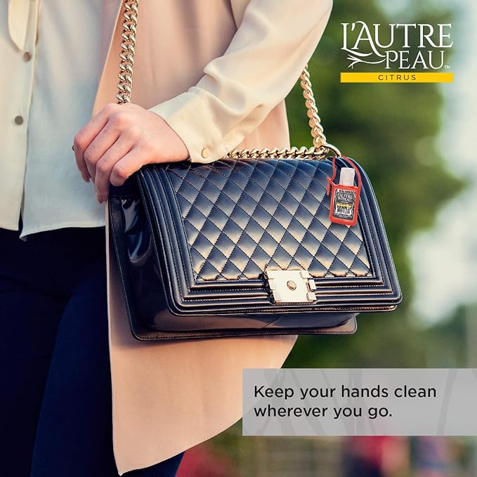 L'AUTRE PEAU Advanced Hand Sanitizer Gel with Aloe Vera, Citrus Scented 0.5 Fl Oz Jelly Wrap Travel Size Multi Pack – Flip Cap Bottles (10pc)