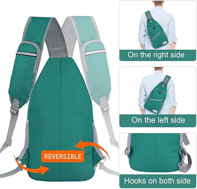 ZOMAKE Sling Bag,Small Crossbody Sling Backpack,Water Resistant Shoulder Daypack for Travel,Anti Thief Chest Bag for Hiking(Army Green(New))