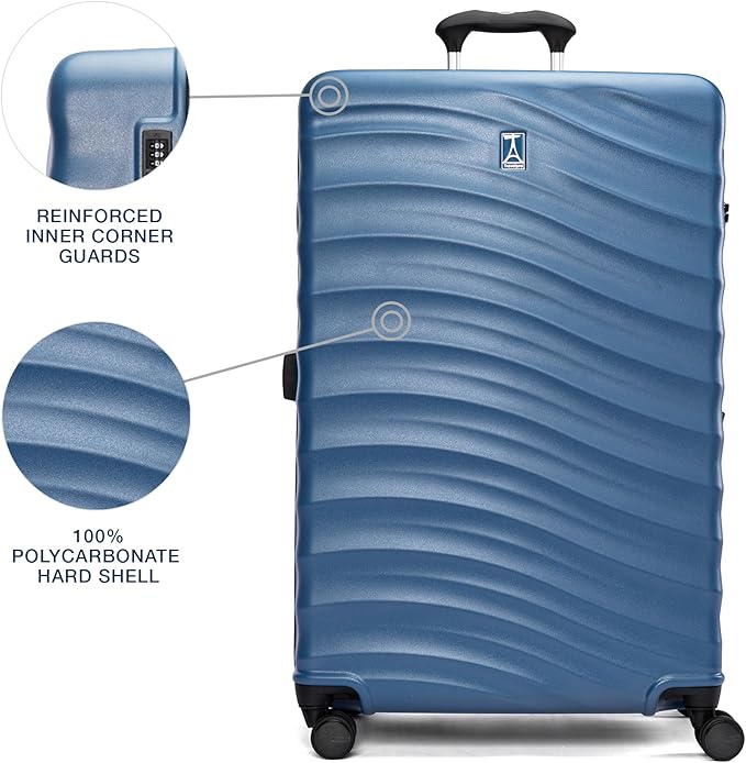 Travelpro Maxlite Air V2 Hardside Expandable Checked Luggage, 8 Spinner Wheels, Lightweight Hard Shell Suitcase, TSA lock, Ensign Blue, Checked Large 28-Inch