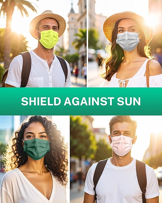 Disposable Face Masks Made in USA, 4 Ply for Families, Students, Breathable All-Day Wear & Safety, FSA HSA Eligible, ASTM Level 3 Medical Grade, 50 Pack, Grey