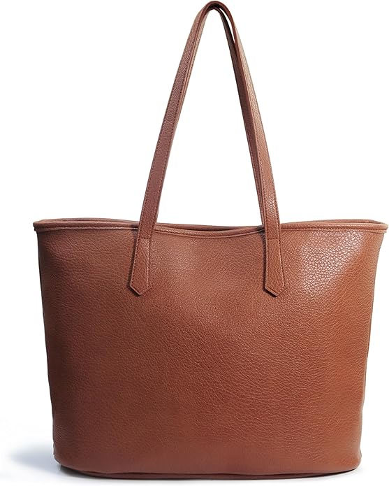 Zipper Tote Bag for Women Soft Vegan Leather Handbag for Work, Travel & Everyday Use