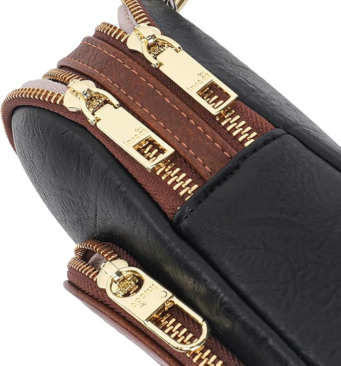 INICAT RFID Blocking Sling Bag Leather Crossbody Bags for Women Fanny Pack Cross Body for Woman Chest Bag for Travel 1.9L