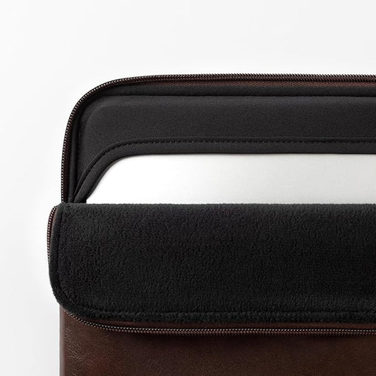Comfyable Slim Protective Laptop Sleeve Compatible with 13/13.3/14 Inch MacBook Air & MacBook Pro, Mac Travel Case, Laptop Pouch, Slim PU Leather Cover M4/M3/M2/M1 2025-2021, Briarwood