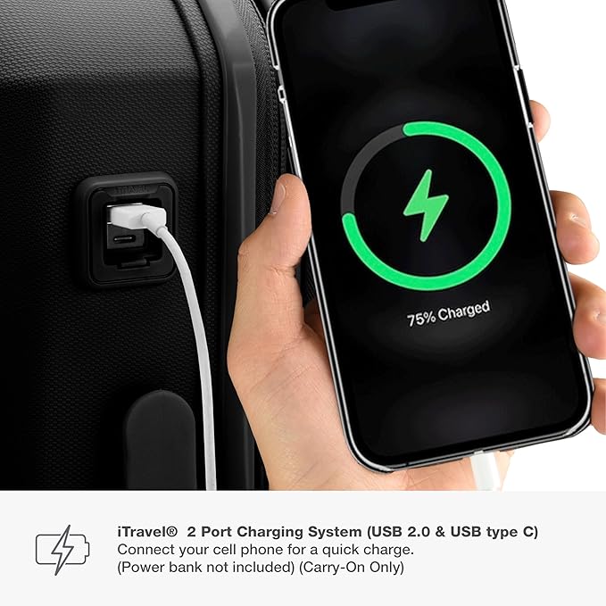 Traveler's Choice Pagosa Indestructible Hardshell Expandable Spinner Luggage, Black, 2-Piece Set (22/26)