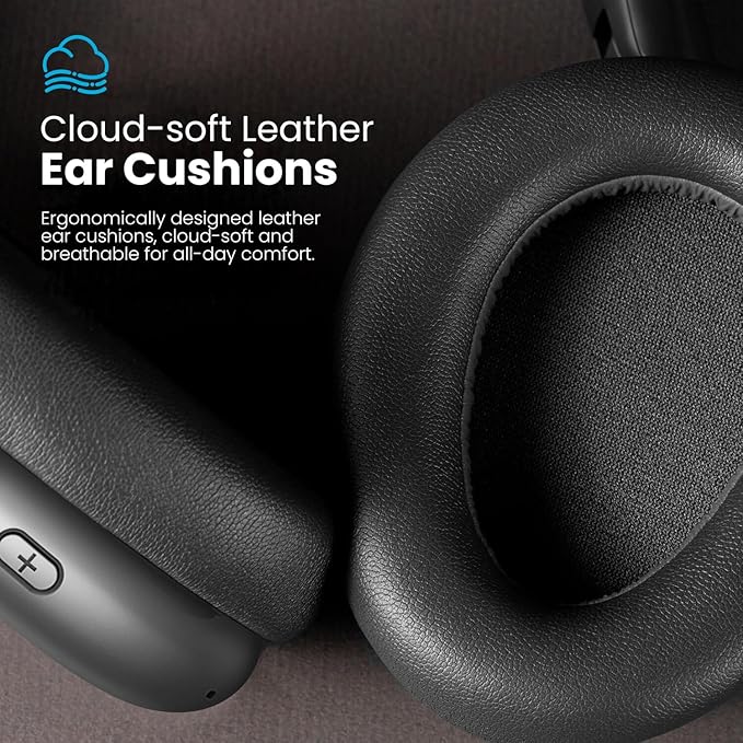 Y01 Wireless Over Ear Headphones, Noise Canceling Bluetooth 5.3 Headphones with Microphones,Hi-Res Audio,48H Playtime,Foldable,Breathable Soft Earpads for iOS/Android/Samsung/PC-Space Grey