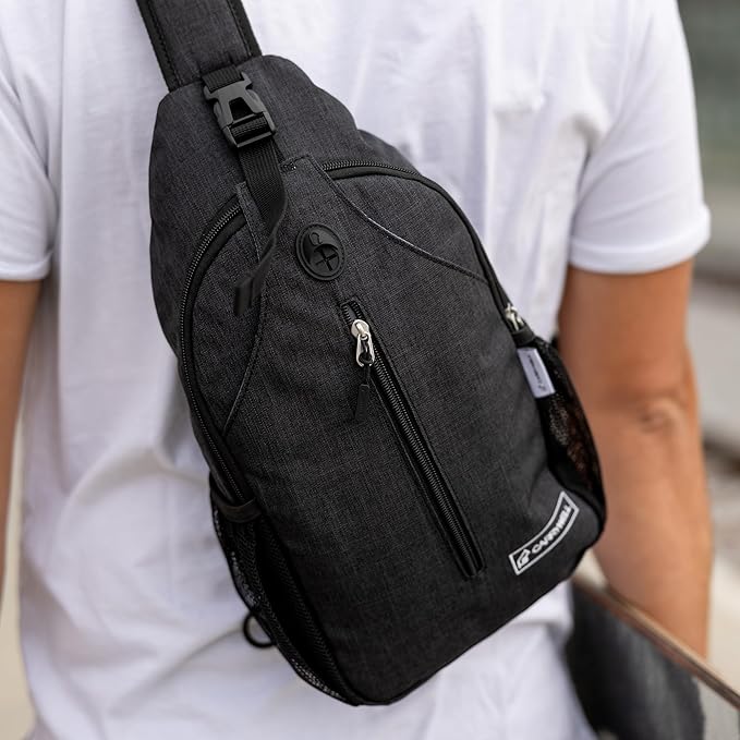 |Not Made In China| Crossbody Sling Backpack, Sling Bag For Travel and Hiking, Anti-Theft Chest Bag