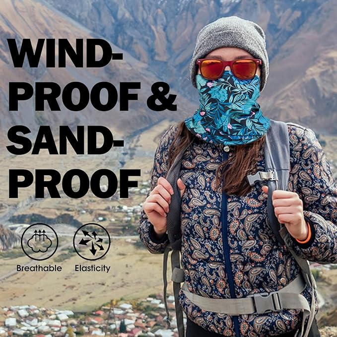 Neck Gaiter Sun Protection Face Mask for Men Women Breathable Head Wrap Headwear Balaclava Bandana