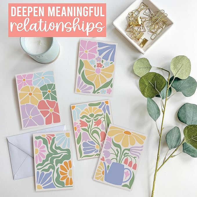 Hadley Designs Blank Cards and Envelopes 4x6-24 Blank Note Cards with Envelopes, Notecards Stationery Sets, Notecards Bulk, Stationary Sets, Note Paper Stationery, Floral Pretty Stationary