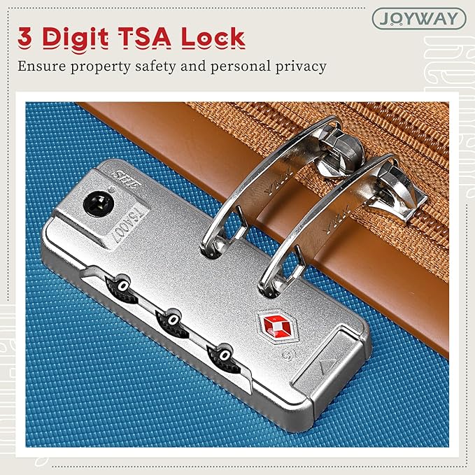 Joyway Expandable 24 Inch Luggage with Spinner Wheels, Lightweight Hard Shell Medium Checked Suitcase, 3 Piece Luggage Sets with TSA Lock, Blue