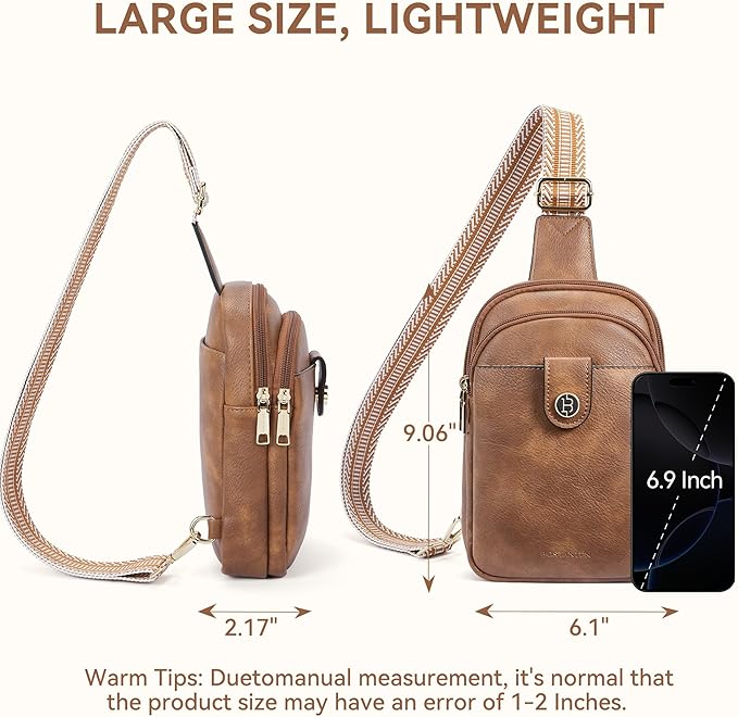 BOSTANTEN Small Sling Bag Crossbody Bags for Women Trendy Crossbody Purse Leather Chest Bag