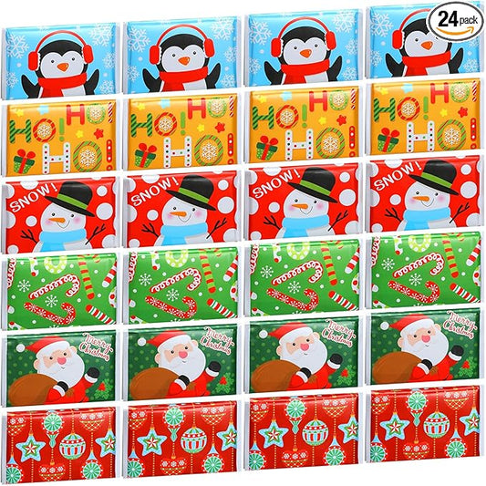 24 Packs Travel Size Tissue Pocket Slim Pack Facial 3 Ply Wallet Size Pocket Tissues for Travel Wedding Party Favors, 6 Styles(Snowman)
