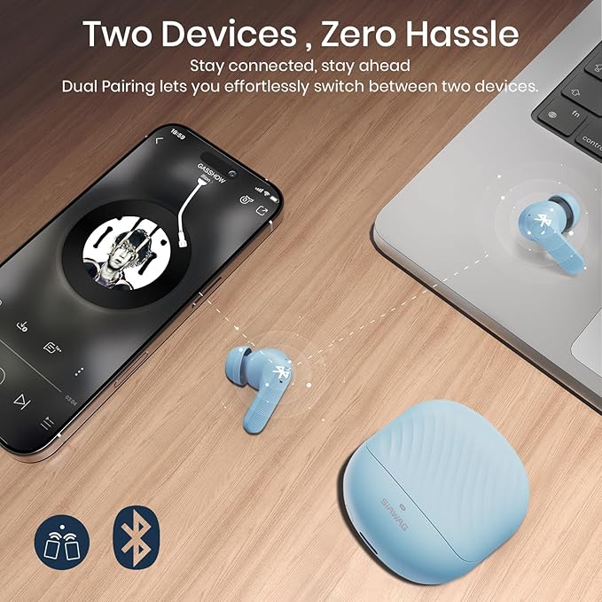 Wireless Earbuds 2025 Bluetooth Headphones 100H Playtime Ear Buds in-Ear Bluetooth Earbuds 5.4 Headphones Deep Bass Stereo Active Noise Cancelling IP5 Waterproof Earphones for Android iOS