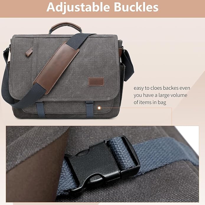 Canvas Messenger Bag for Men Waterproof Business Bags for Men Vintage Canvas Laptop Bag