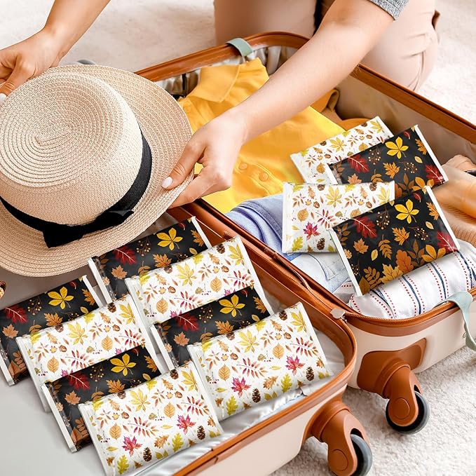 50 Pack Autumn Maple Leaf Pocket Tissues Individual Packs Fall Pocket Facial Bulk 3 Ply Wallet Travel Toilet Tissues for Thanksgiving Day Wedding Birthday Party Supplies