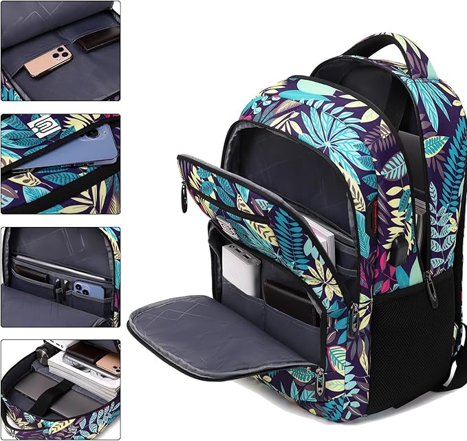 Laptop Backpack,Business Travel Anti Theft Slim Durable Laptops Backpack with USB Charging Port,Water Resistant College Computer Bag for Women & Men Fits 15.6 Inch Laptop and Notebook