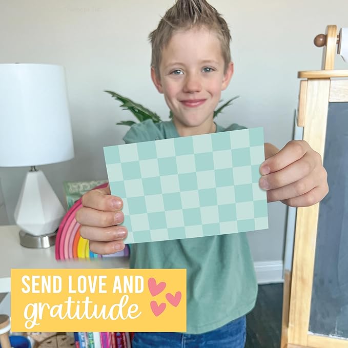 Hadley Designs Blank Cards and Envelopes 4x6-24 Blank Note Cards with Envelopes, Notecards Stationery Sets, Notecards Bulk, Stationary Sets, Note Paper Stationery, Checker Pretty Stationary