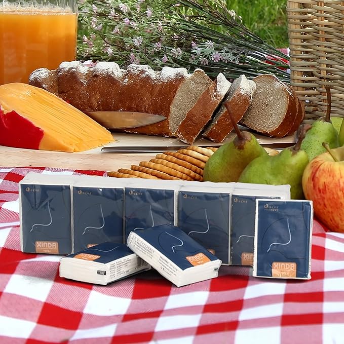 Sandmovie 100 Packs 4-Ply Soft Pocket Tissues, Mini Travel Size Individual Tissue Packs