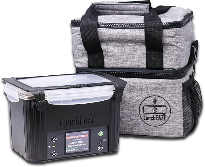 LunchEAZE Electric Lunch Box – Self-Heating, Cordless, Battery Powered Food Warmer for Work, Travel– 220°F Heat, BPA Free, Meal Prep Friendly with Bluetooth Connectivity