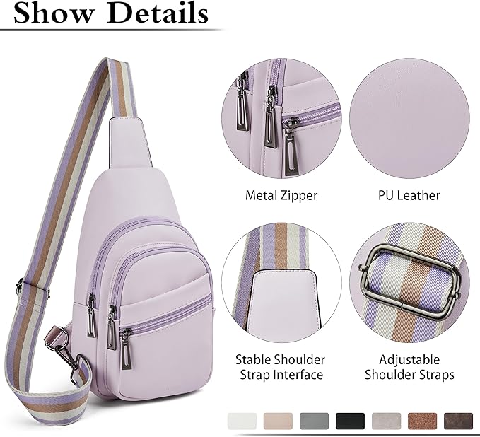 Sling Bag Crossbody Bags for Women Small Cross Body Bag Fanny Packs Chest Sling Purse for Daily Travel Leisure Sport