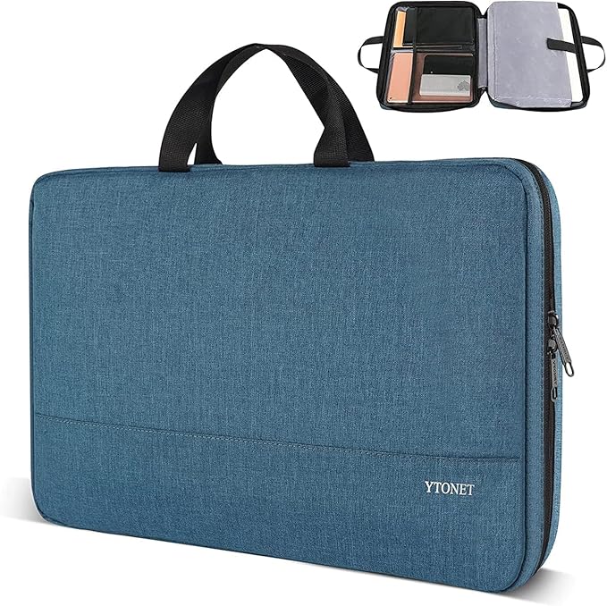 Ytonet Laptop Sleeve Case 15.6 Inch, Slim Water Resistant TSA Carrying Case with Handle, Protective Laptop Cover Compatible with HP Dell Lenovo Asus Notebooks, Gifts for Men Women, Deep Teal