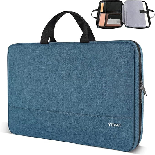 Ytonet Laptop Sleeve Case 15.6 Inch, Slim Water Resistant TSA Carrying Case with Handle, Protective Laptop Cover Compatible with HP Dell Lenovo Asus Notebooks, Gifts for Men Women, Deep Teal