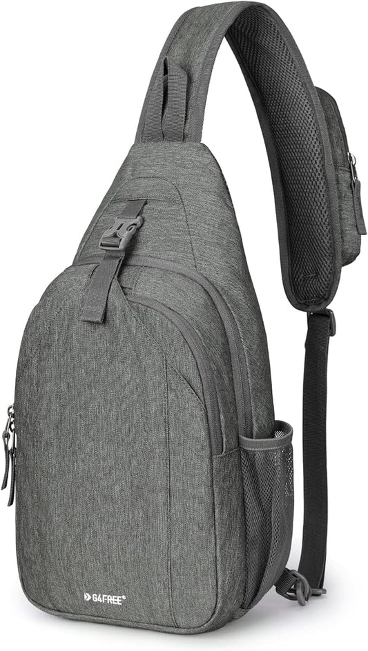 G4Free Sling Bag RFID Blocking Sling Backpack Crossbody Chest Bag Daypack for Hiking Travel(DimGray)