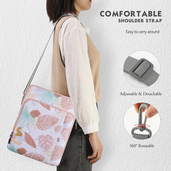 MoKo Laptop Sleeve Bag for 13.3-14 Inch, Notebook Carrying Case with Pocket Fits New MacBook Pro M3/M2 14" /13" M2/M1 Pro/M1 Max 14.2 2023-2021/Air 13.6" M2 2022, Surface Pro 9/8 13", Tropical Leaf