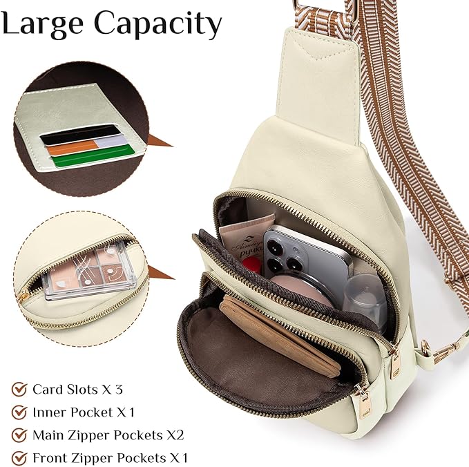 Small Leather Sling Bags for Women Fashion Crossbody Backpack Purse Sling Crossbody Bags