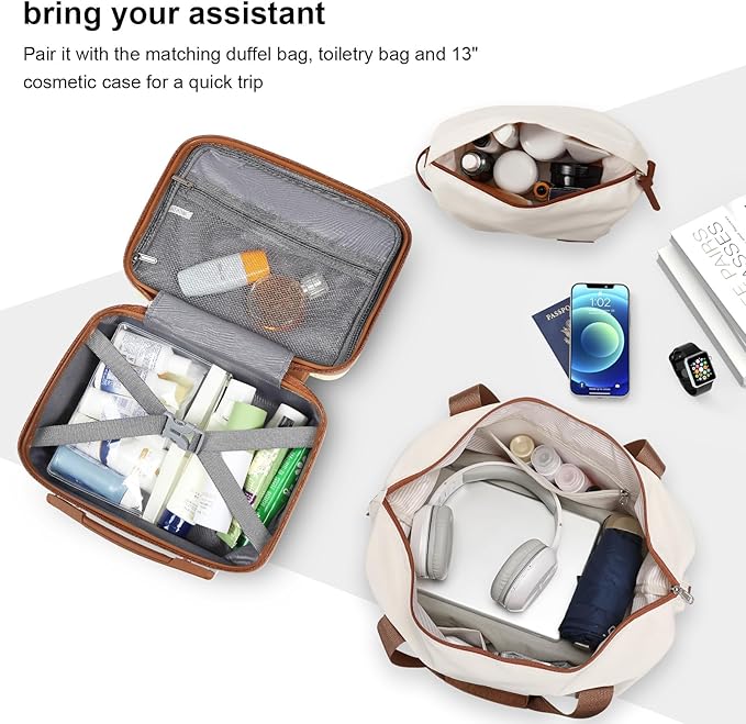 Joyway Expandable Luggage Sets 2 Piece Carry on and Check,Hardside Suitcase with Spinner Wheels and TSA Lock (White,13/20/24)