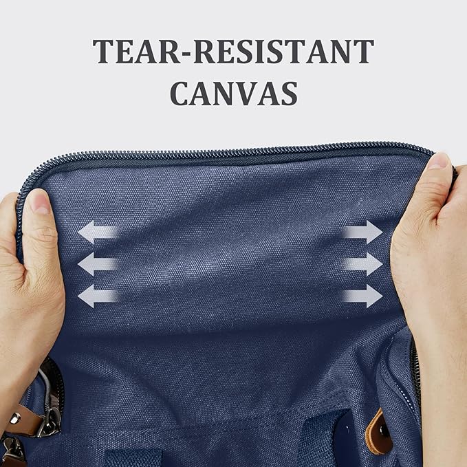 Gonex Canvas Duffle Bag 60L Travel Duffel Overnight Weekend Bag with Shoe Compartment (Blue)