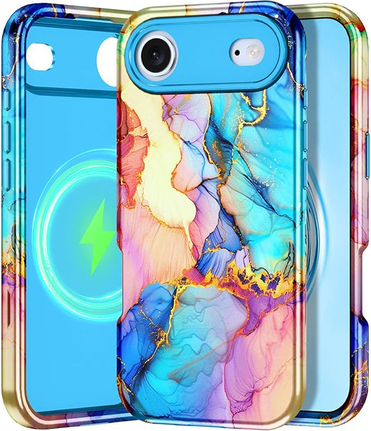 Btscase for iPhone Air Case [Compatible with Magsafe] [Military-Grade Drop Protection] Slim Anti-Scratch Smooth Touch TPU Bumper Shockproof Magnetic Phone Case for Women Girls Men, Colorful
