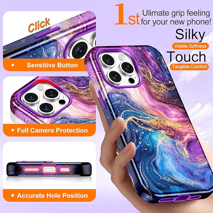 Btscase for iPhone 15 Pro Max Case [Compatible with Magsafe] [Military-Grade Drop Protection] Slim Anti-Scratch Smooth Touch TPU Bumper Shockproof Magnetic Phone Case for Women Girls Men, Purple
