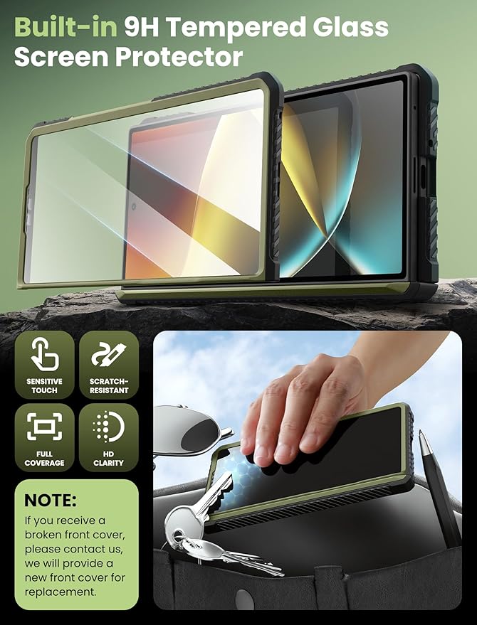 i-Blason Armorbox for Samsung Galaxy Z Fold 7 Case with Stand [Tempered Glass Screen Protector] [Hinge Protection] Full-Body Heavy Duty Rugged Shockproof Protective Case for Z Fold 7 (Green)