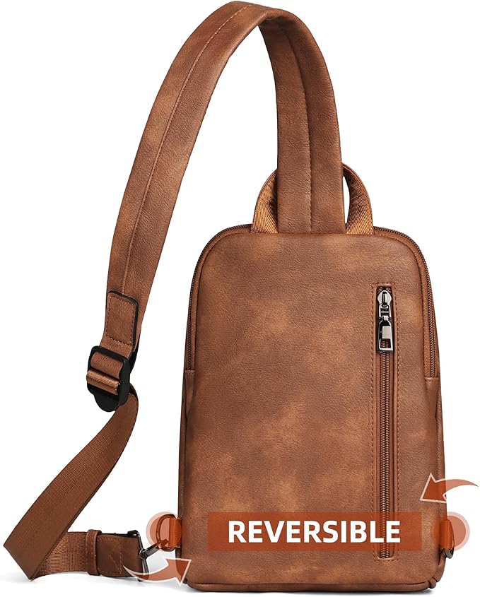 FADEON Sling Bag for Women Crossbody Purse Sling Bags, Designer Sling Purses Medium Travel Multi-Pocket Sling Backpack